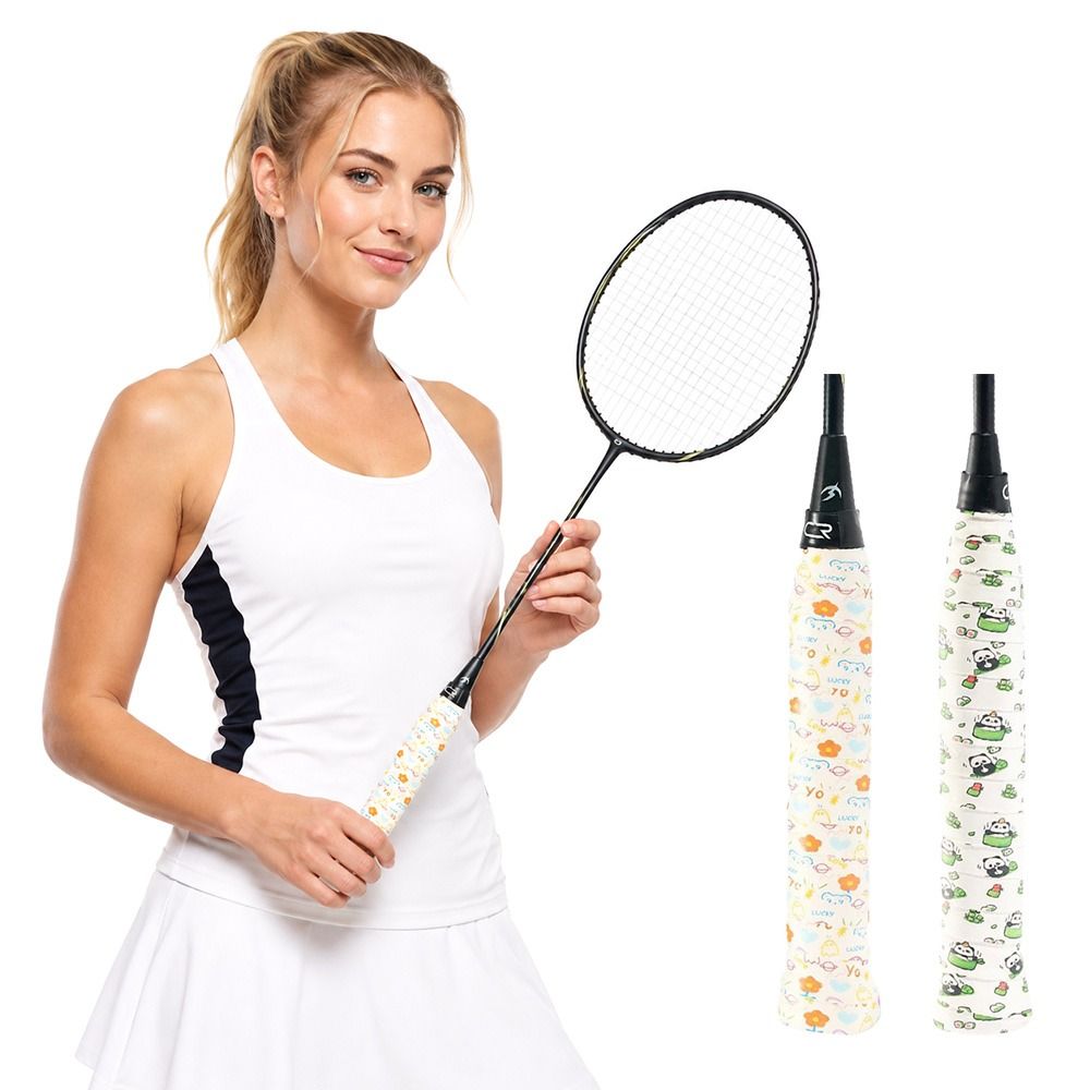 Badminton Materi - 1.2 メートルバドミントンハンドルラップテープ漫画 PU テニスラケットグリップテープ吸汗性滑り止めラケットグリップ汗止めバンド
