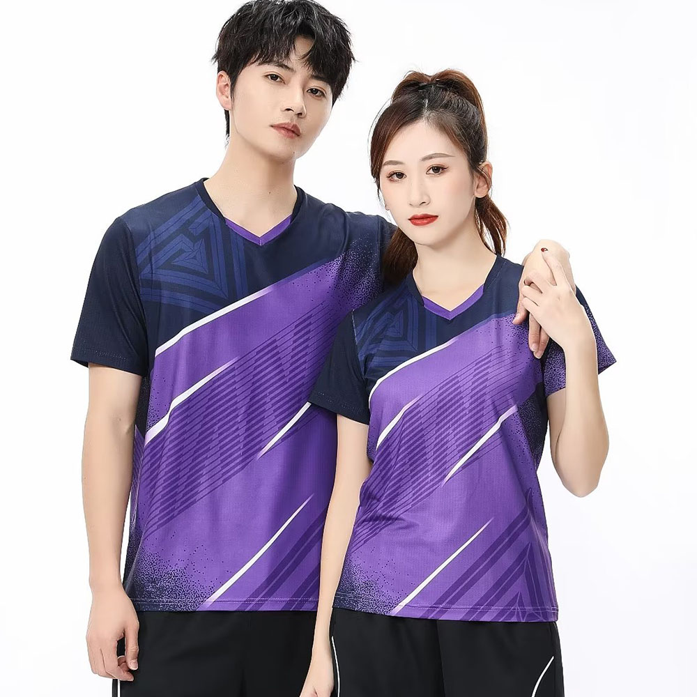 男性と女性のためのテニスTシャツ,半袖スポーツトップ,速乾性 - Badminton Jersey のレビューと価格