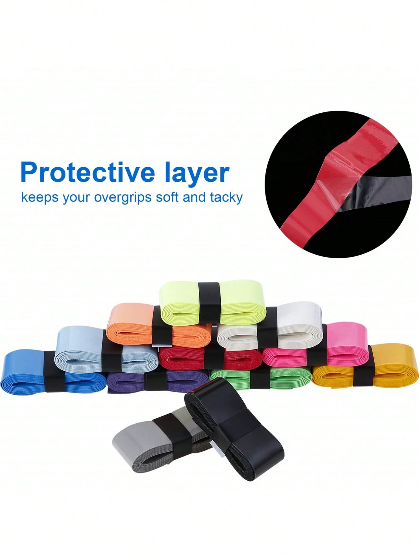 PUテニスバドミントンオーバーグリップ、吸汗性、滑り止め、伸 - Badminton Grip のレビューと価格