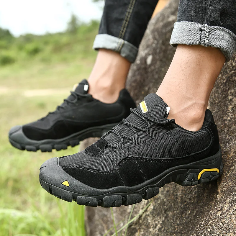Nメンズアウトドアハイキングシューズ滑り止め厚底ハイキングシ - Badminton Shoes のレビューと価格