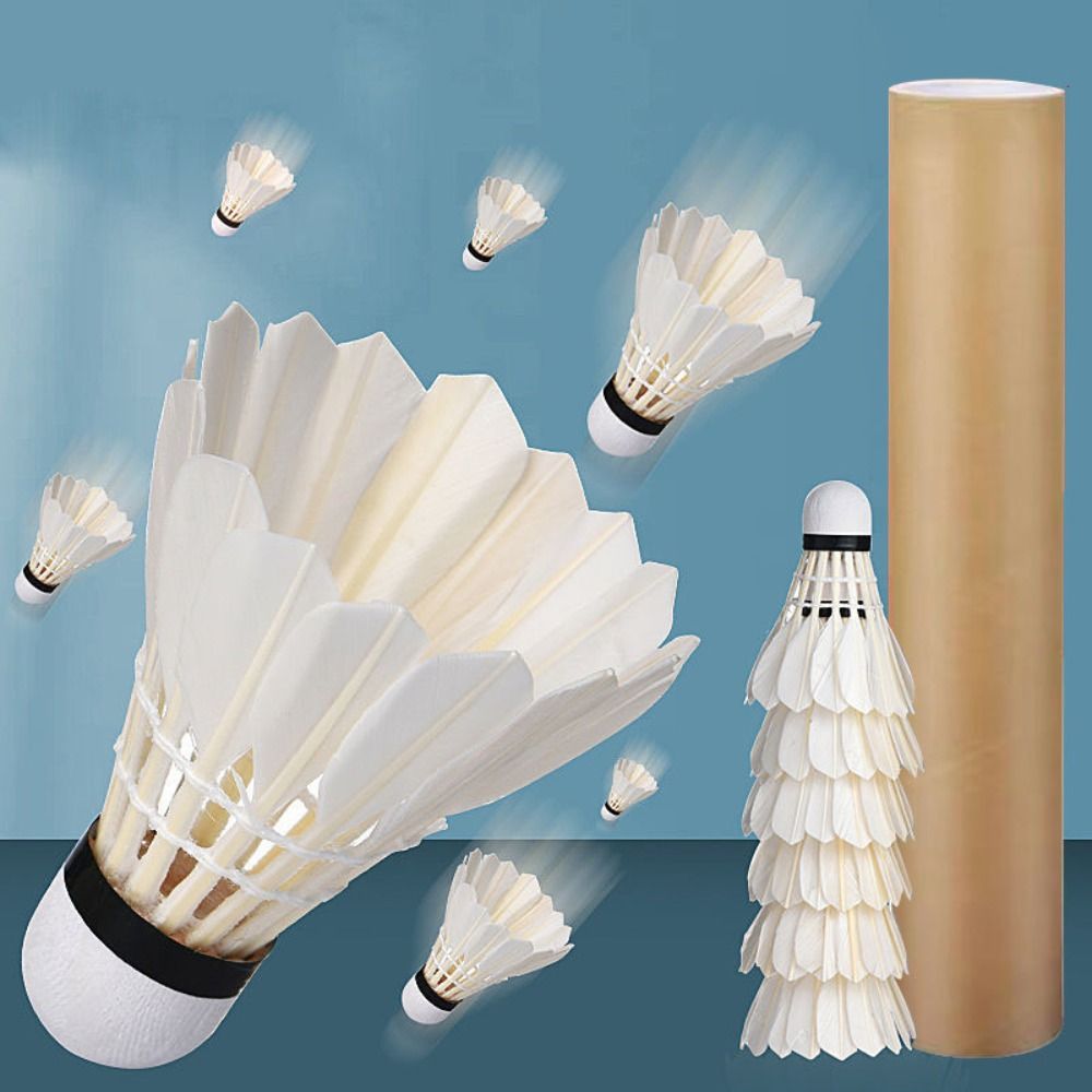 3/6/12 個新しい白バドミントン羽根耐久性のある安定した - Feather Shuttlecock のレビューと価格
